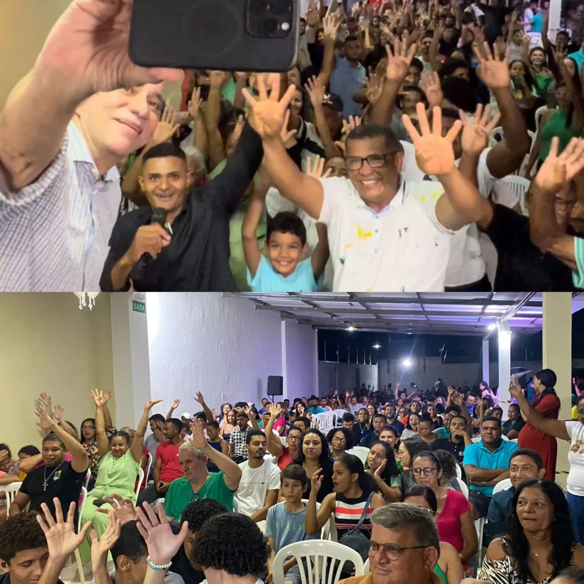 Ao lado de Carlos Amastha, vereador Sargento Júnior Brasão reúne multidão no lançamento da sua pré-campanha à reeleição; evento aconteceu no Aureny III