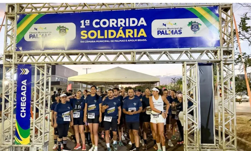 1ª Corrida Solidária da Câmara de Palmas reúne 200 participantes e arrecada mais de meia tonelada de alimentos